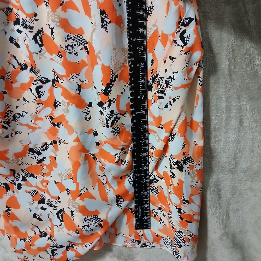 DKNYC Orange and Black Patterned Midi Dress Size 14 - Picture 13 of 16